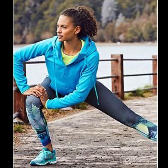 $89 ATHLETA Blue MERCURY SONAR Full Length YOGA Tights Leggings Sz M - Picture 3 of 12